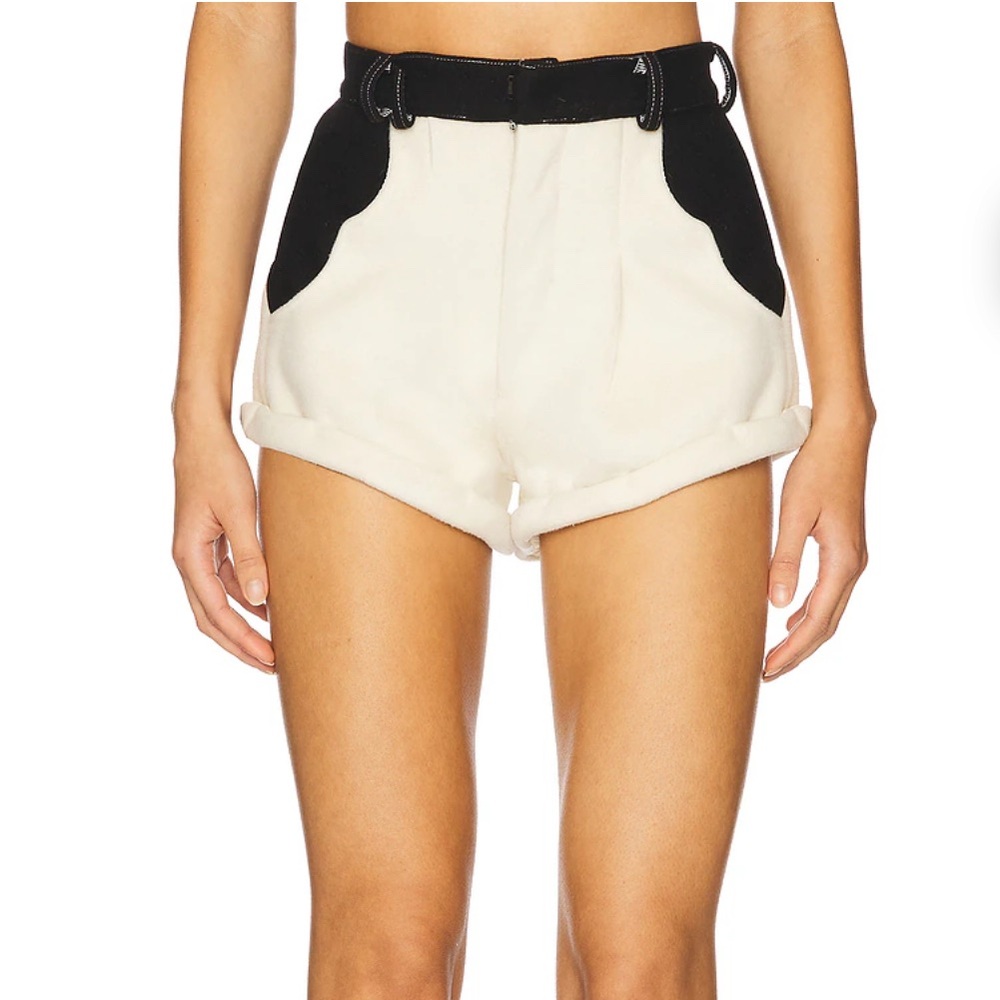 Understated leather western shorts